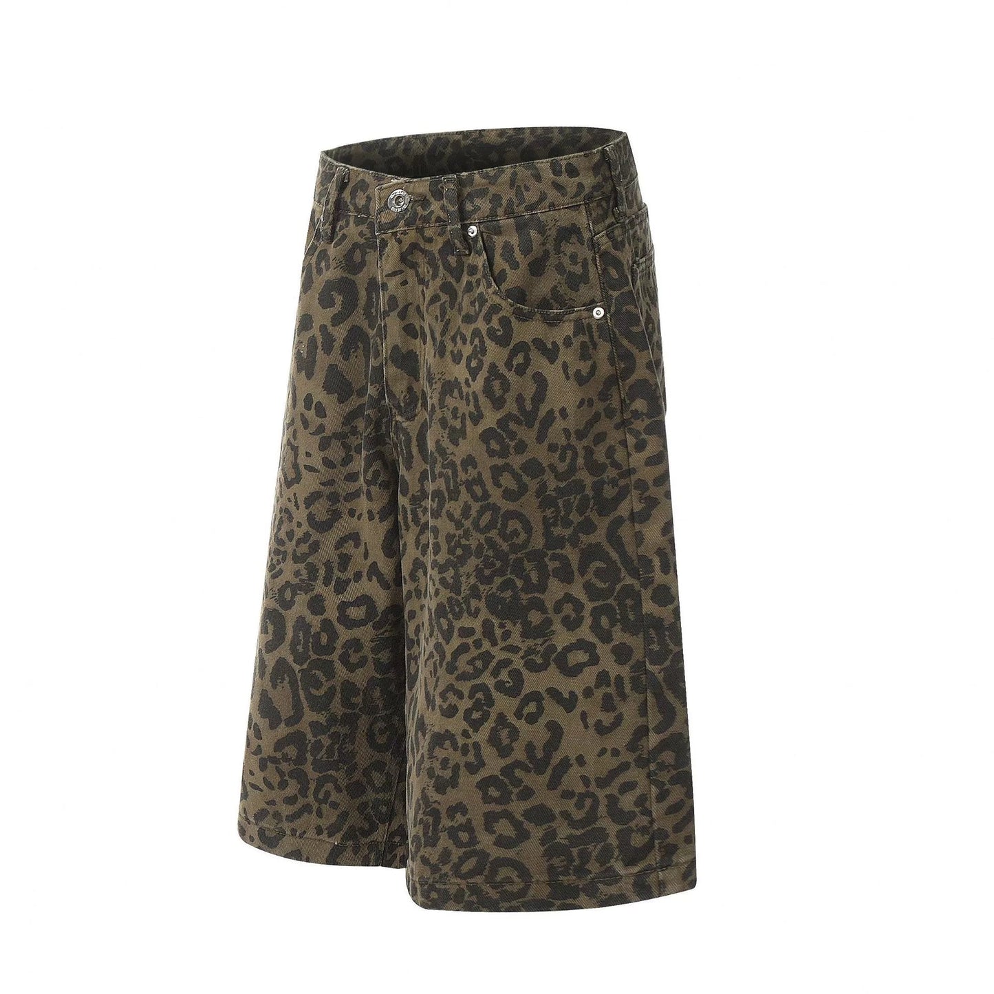 Fashion sports loose leopard print shorts