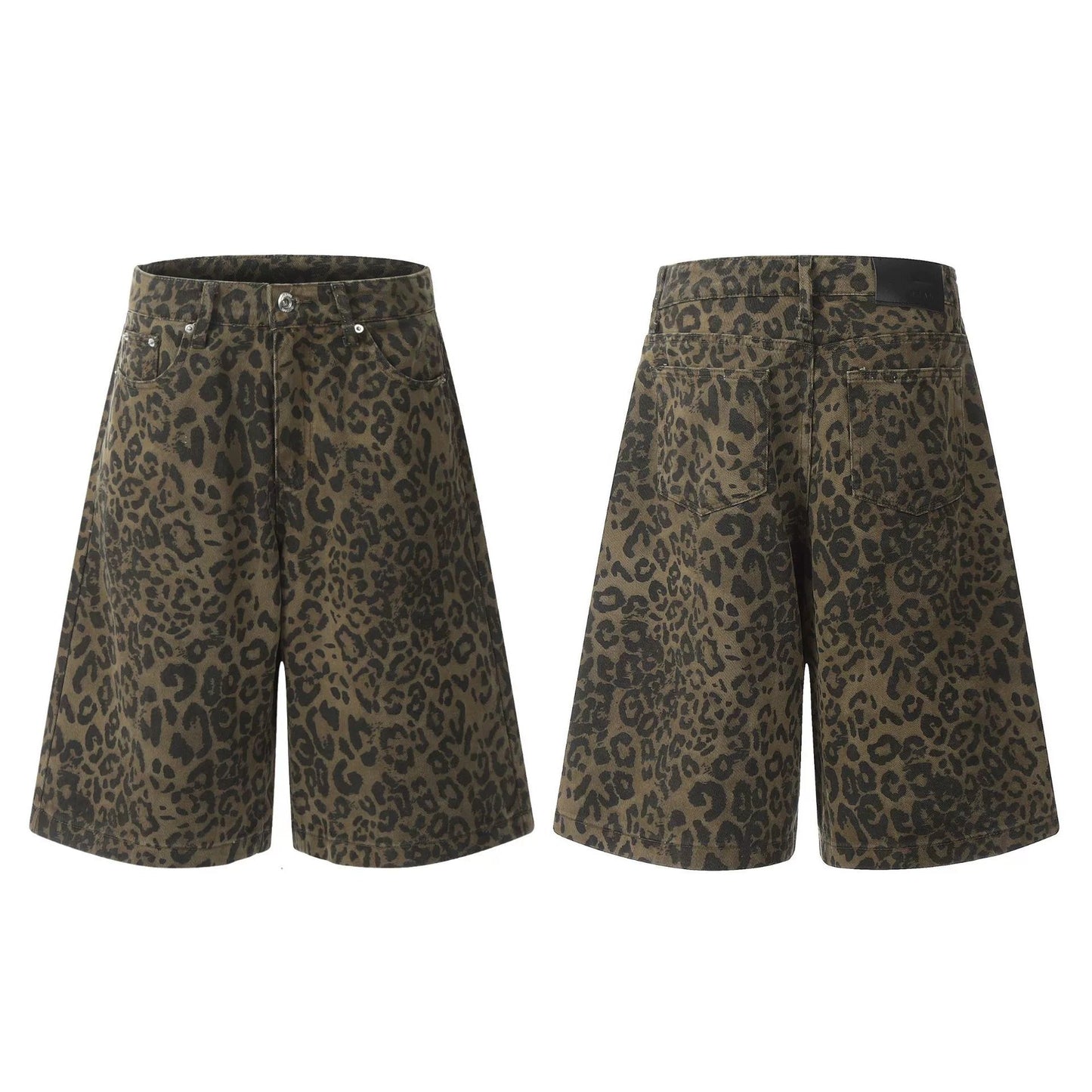 Fashion sports loose leopard print shorts
